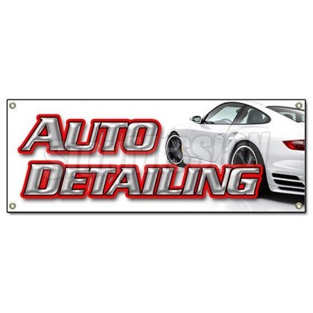 SIGNMISSION AUTO DETAILING BANNER SIGN car wash wax signs carwash detail automobile B-Auto Detailing